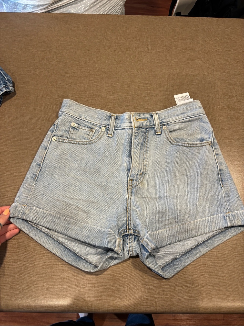 Levi’s High-Rise Light Wash Denim Shorts — Casual Cuffed Jean Shorts